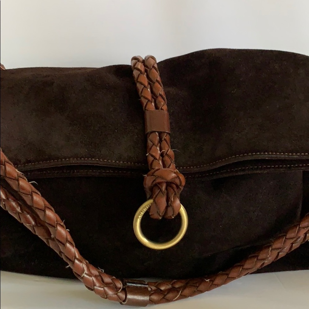 Burberry Brown suede leather handbag purse see photos RARE HTF - Picture 5 of 8